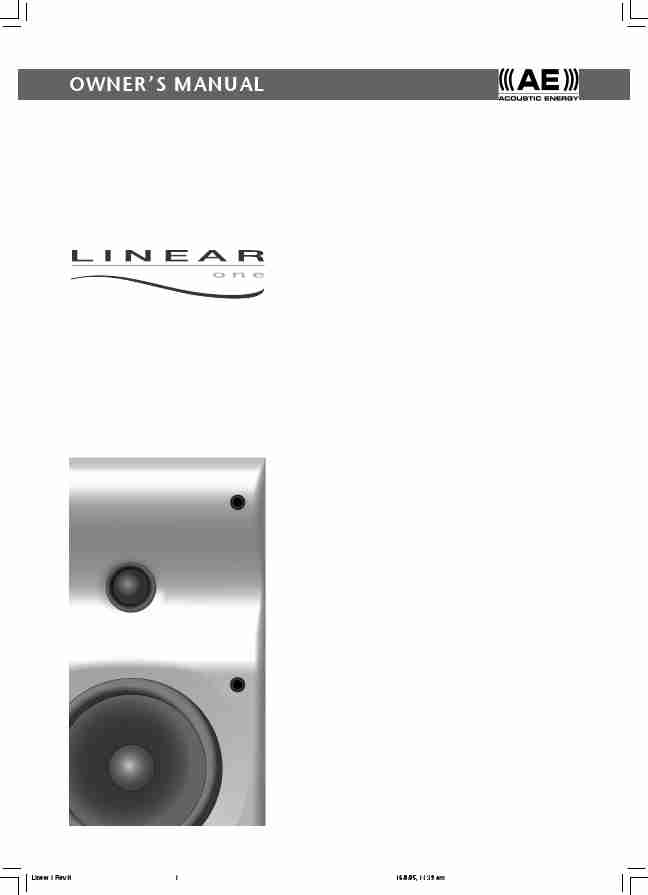 Acoustic Energy Speaker Linear One-page_pdf